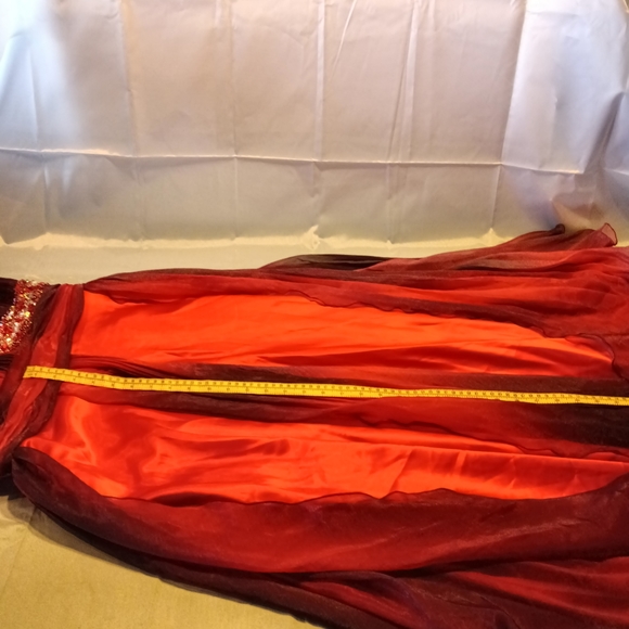 Multi color red gown - Picture 8 of 12